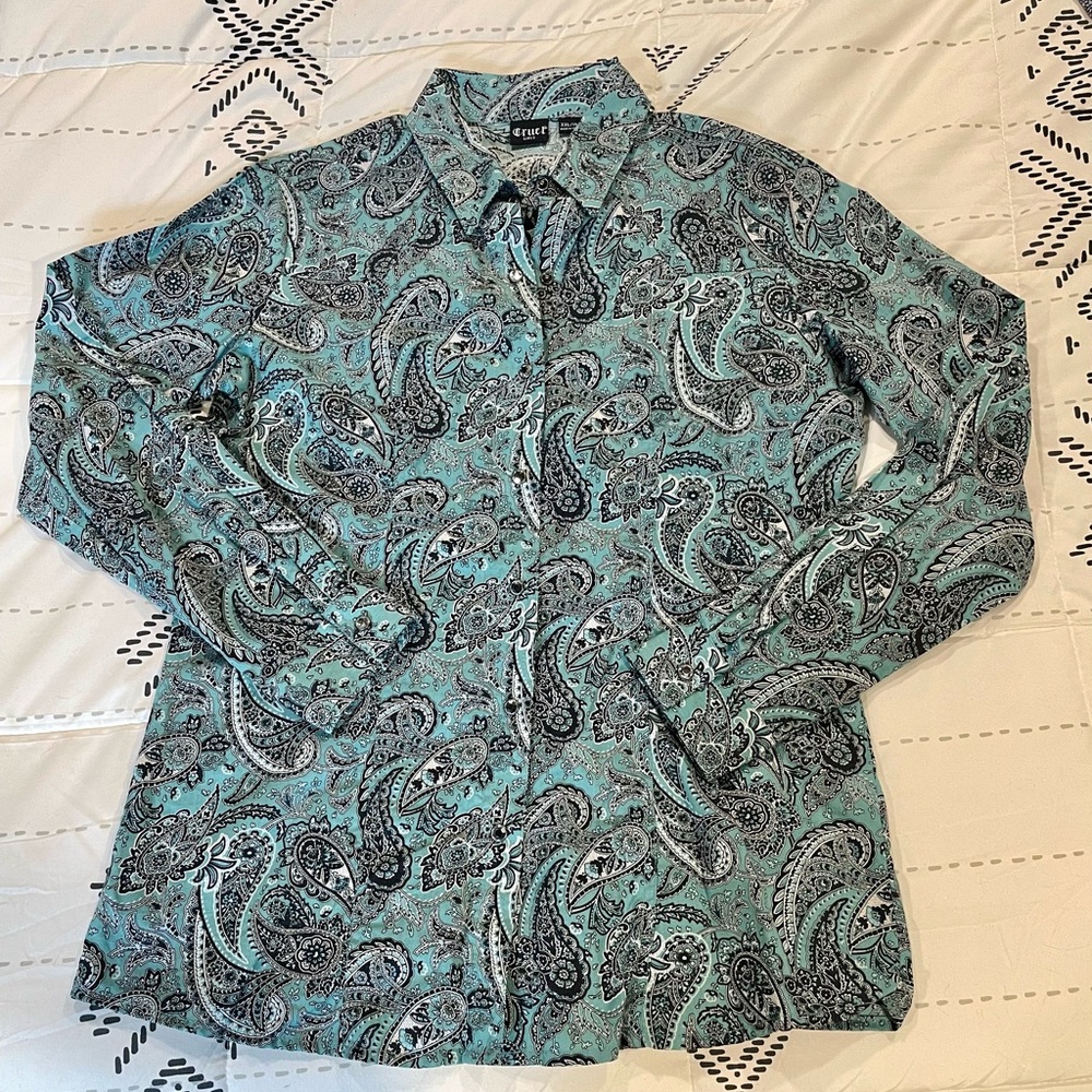 Cruel girls paisley pearl snap size XXL/14-16